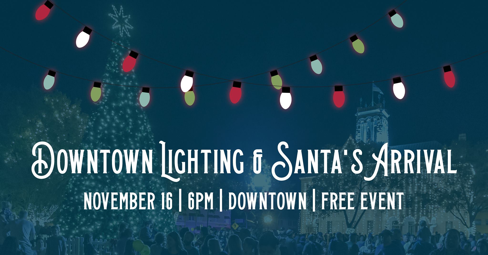 Downtown New Braunfels Downtown lighting & Santa's Arrival