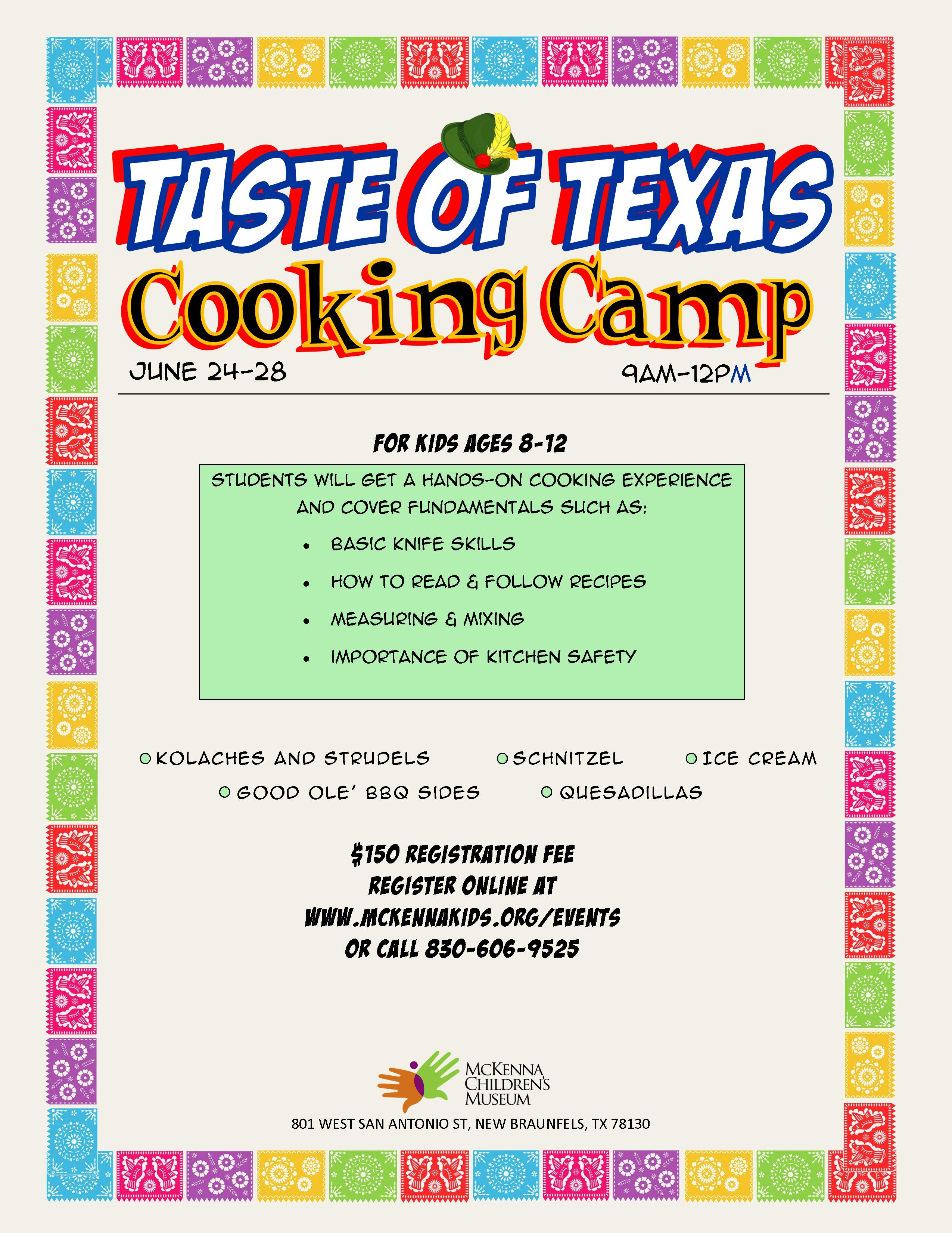 downtown New Braunfels taste of Texas cooking camp