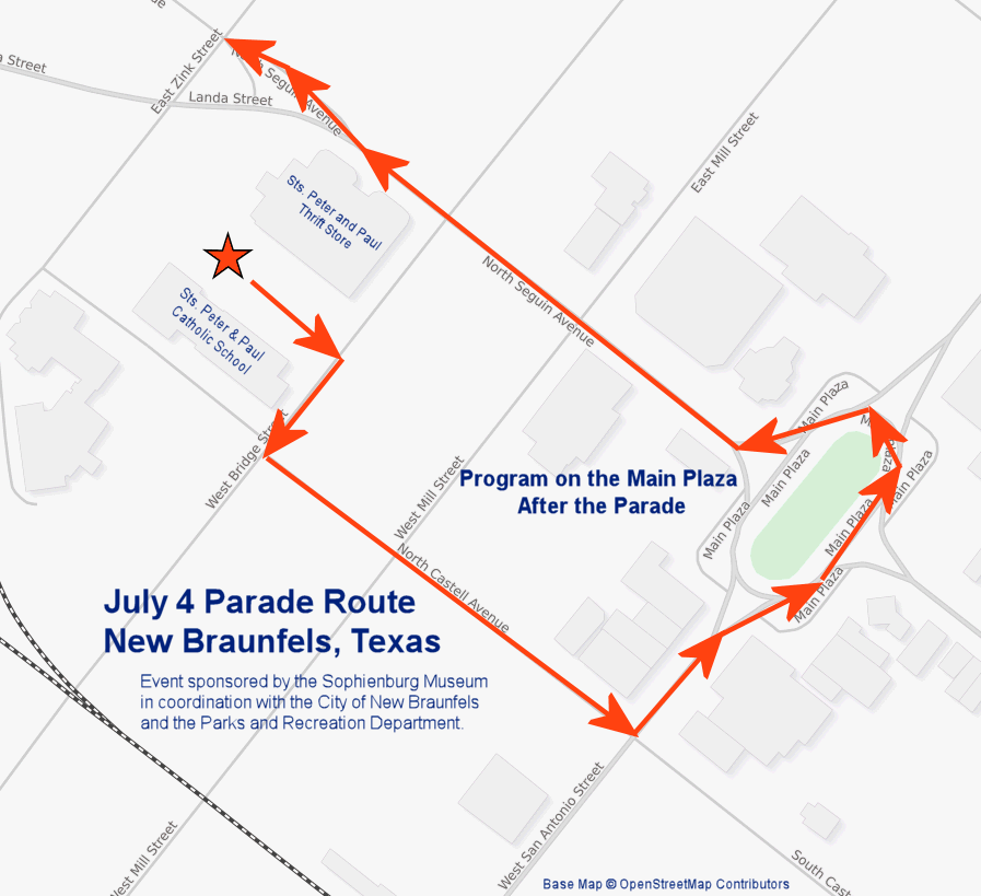 Patriotic Parade and Program New Braunfels Downtown