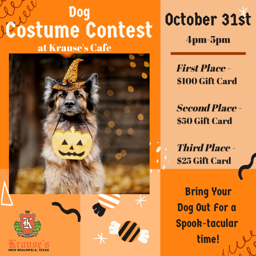 Halloween Dog Costume Contest at Krause's Cafe New Braunfels Downtown