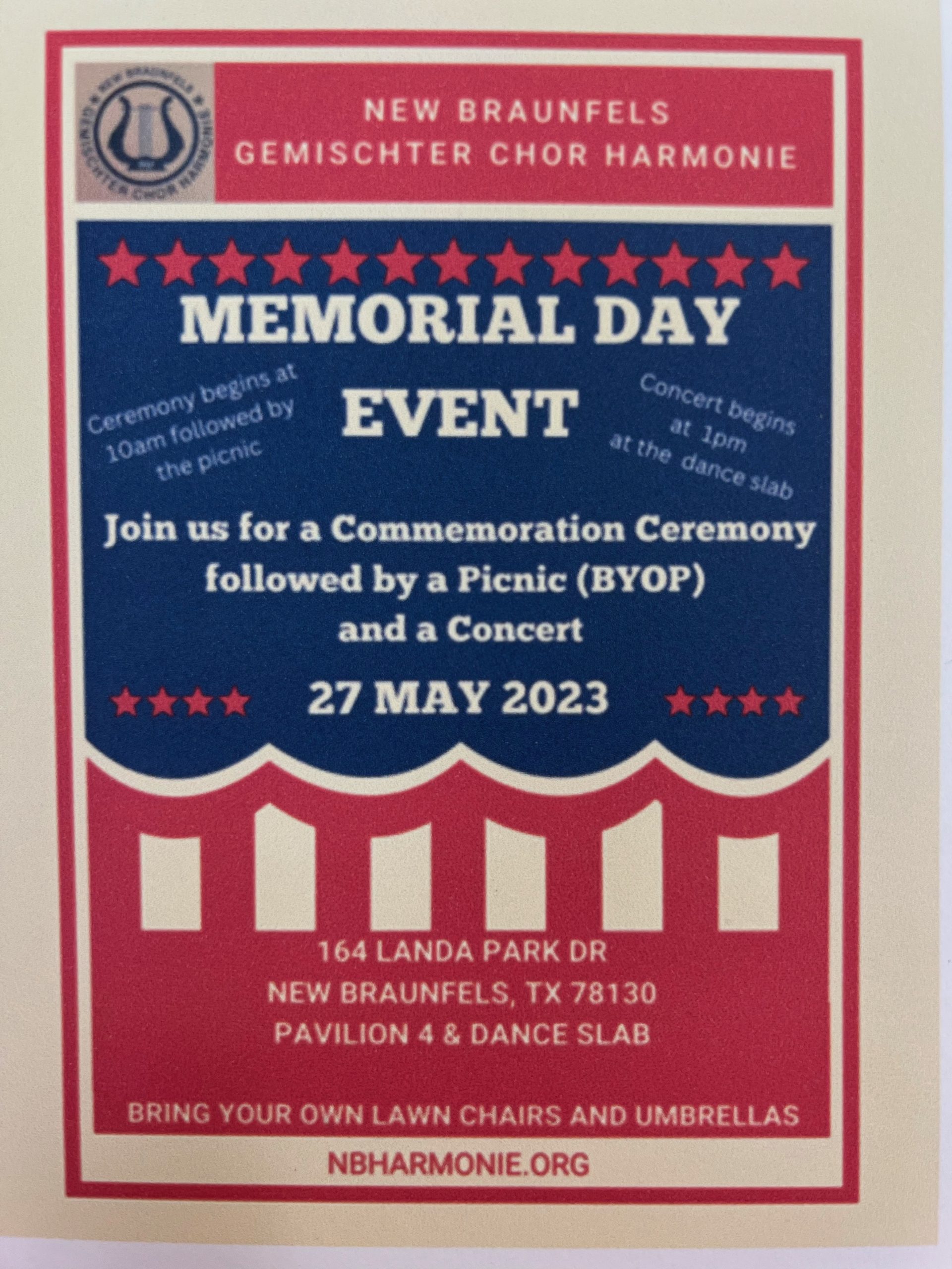New Braunfels Gemischter Chor Harmonie Memorial Day Event - New Braunfels  Downtown